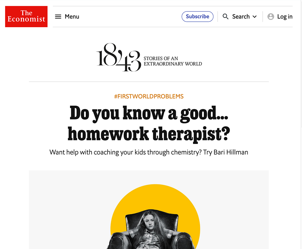 The Economist – Do you know a good… homework therapist?